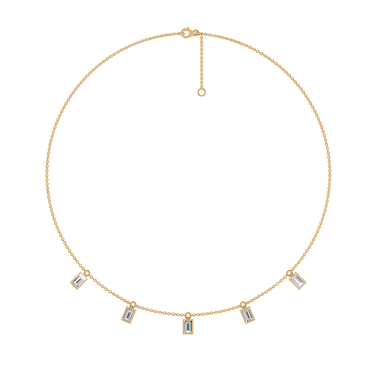 Lucia Baguette Lab Grown Diamond Bezel Station Necklace