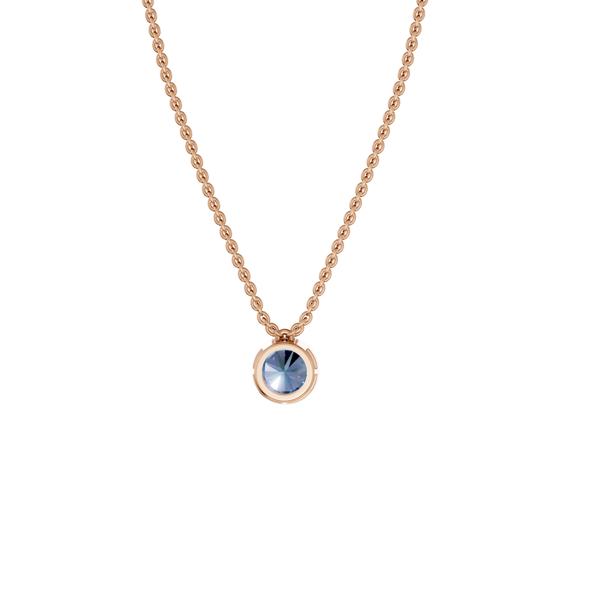 The Bezel Solitaire 2.00 Carat Blue Diamond Pendant In 14K Gold