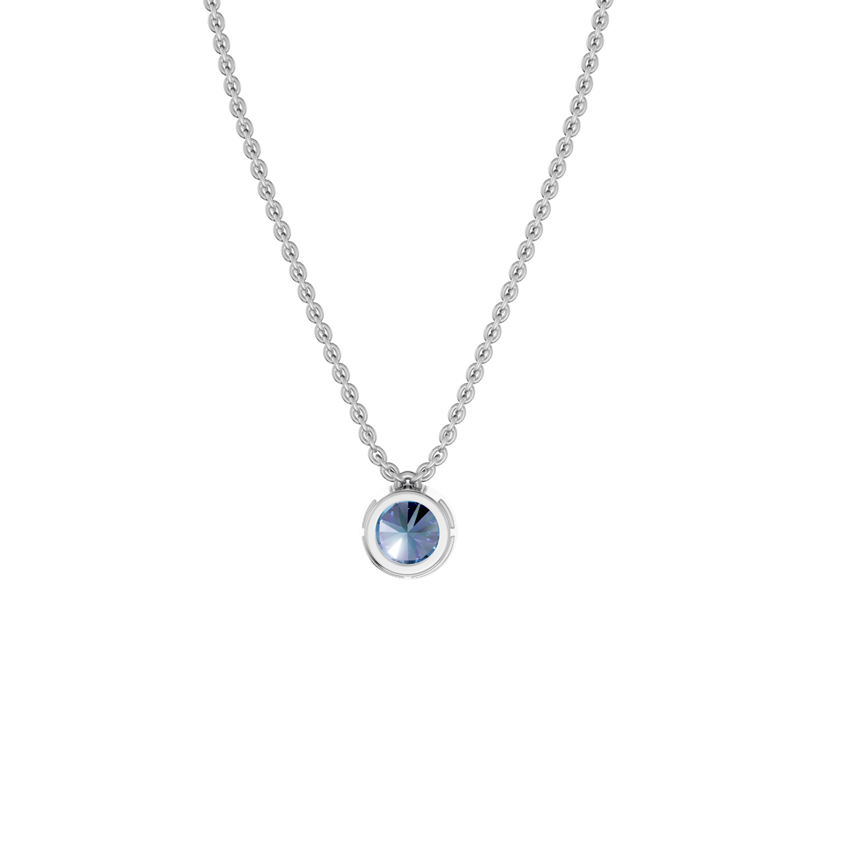 The Bezel Solitaire 2.00 Carat Blue Diamond Pendant In 14K Gold
