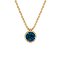 The Bezel Solitaire 2.00 Carat Blue Diamond Pendant In 14K Gold