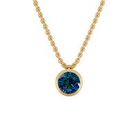 The Bezel Solitaire 2.00 Carat Blue Diamond Pendant In 14K Gold