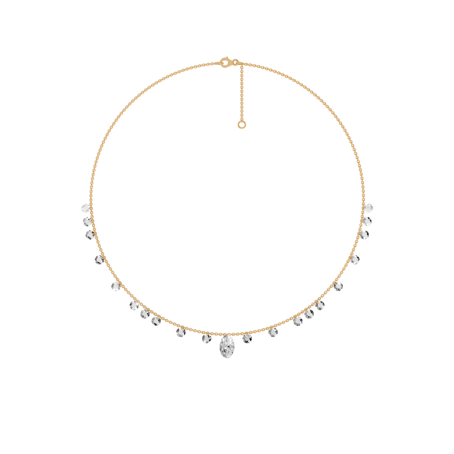 Lucia Rose Cut & Oval Diamond Floating Necklace