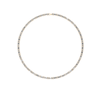 Aria Round & Emerald Cut Diamond Tennis Necklace in 14K Yellow Gold