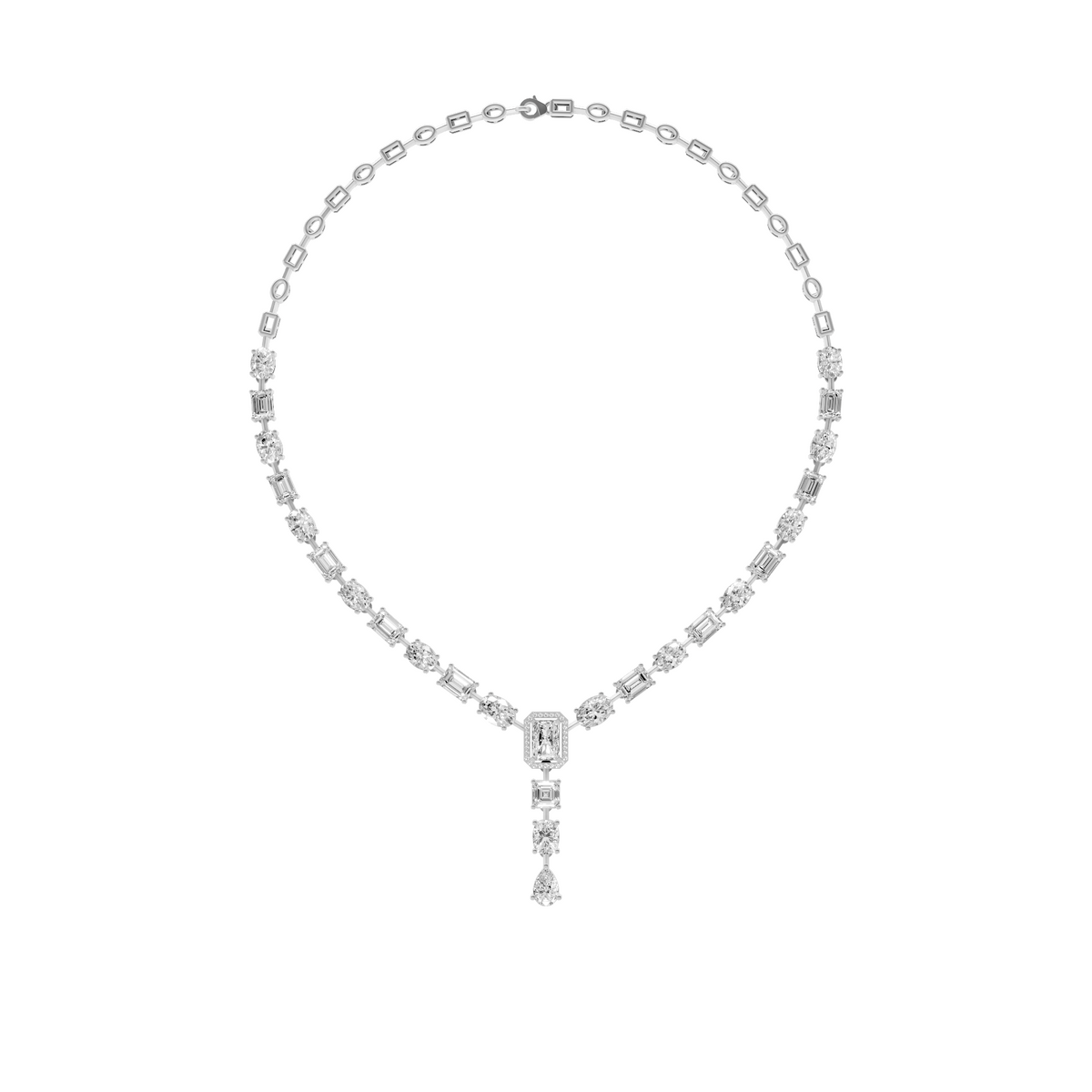 Celestia Multi-Shape Diamond Y Drop Necklace in 14K Yellow Gold
