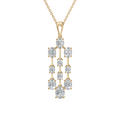 3.40 CTW Lab Grown Diamond Drop Chandelier Pendant Necklace