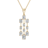 3.40 CTW Lab Grown Diamond Drop Chandelier Pendant Necklace