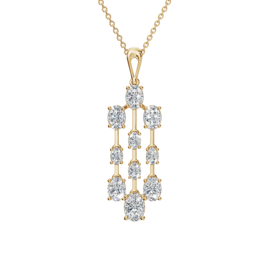 3.40 CTW Lab Grown Diamond Drop Chandelier Pendant Necklace