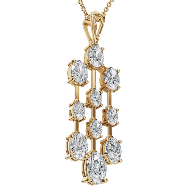3.40 CTW Lab Grown Diamond Drop Chandelier Pendant Necklace