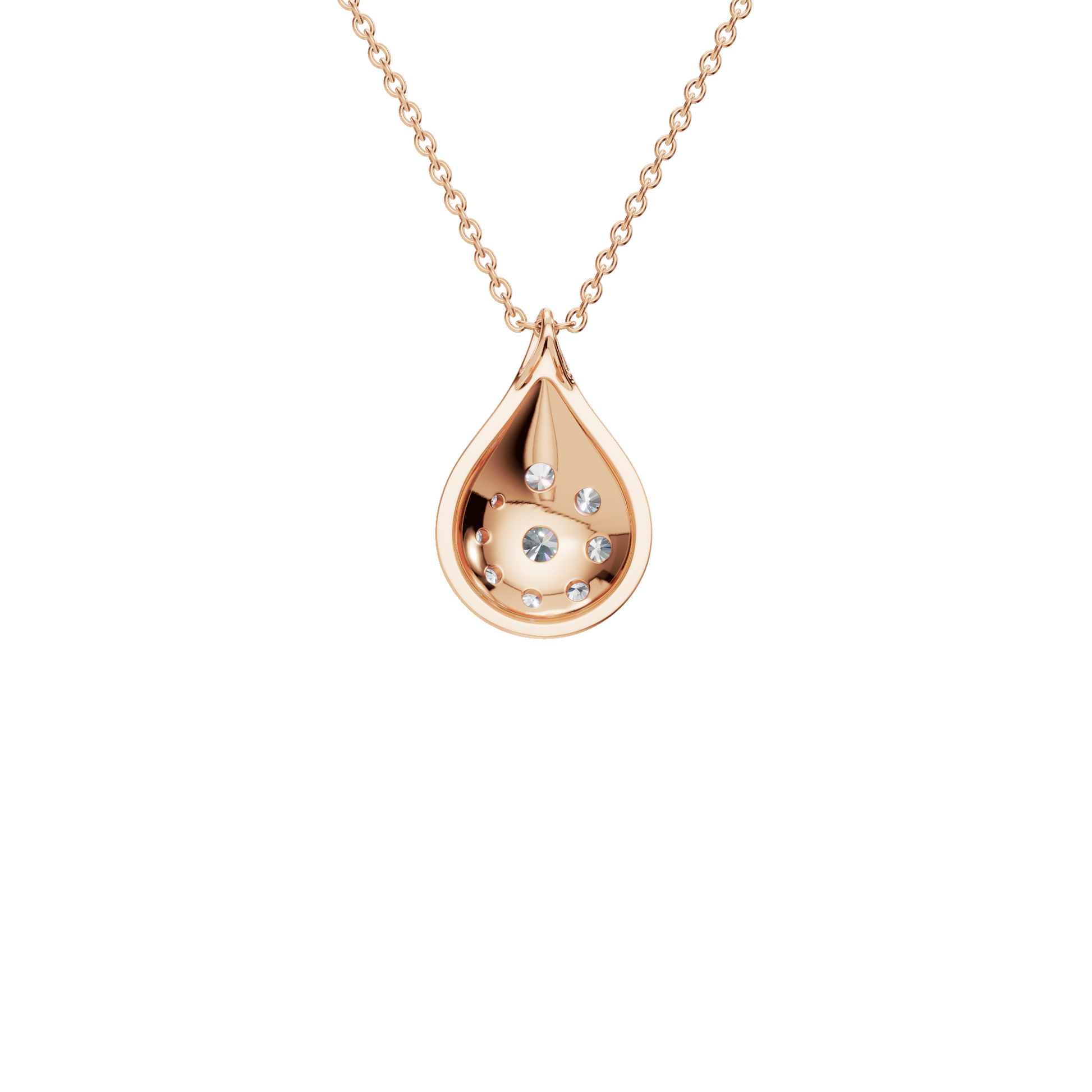 Lustre Drop Lab Grown Diamond Cluster Pendant Necklace