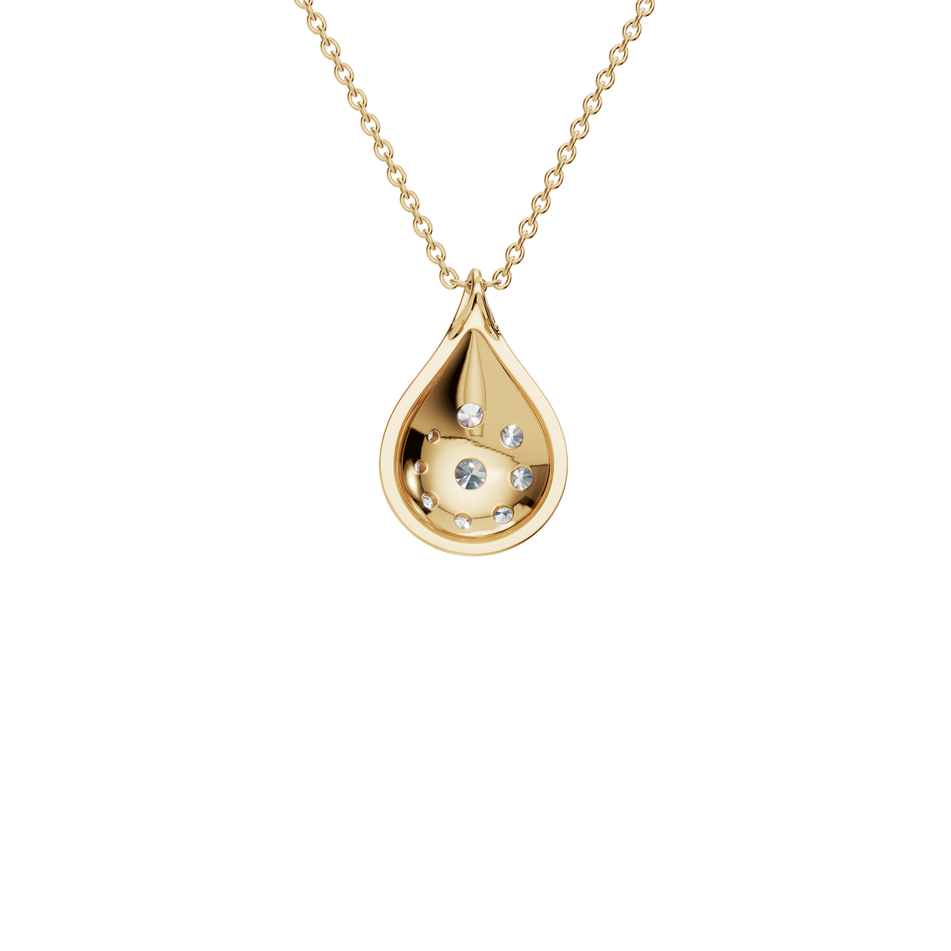 Lustre Drop Lab Grown Diamond Cluster Pendant Necklace