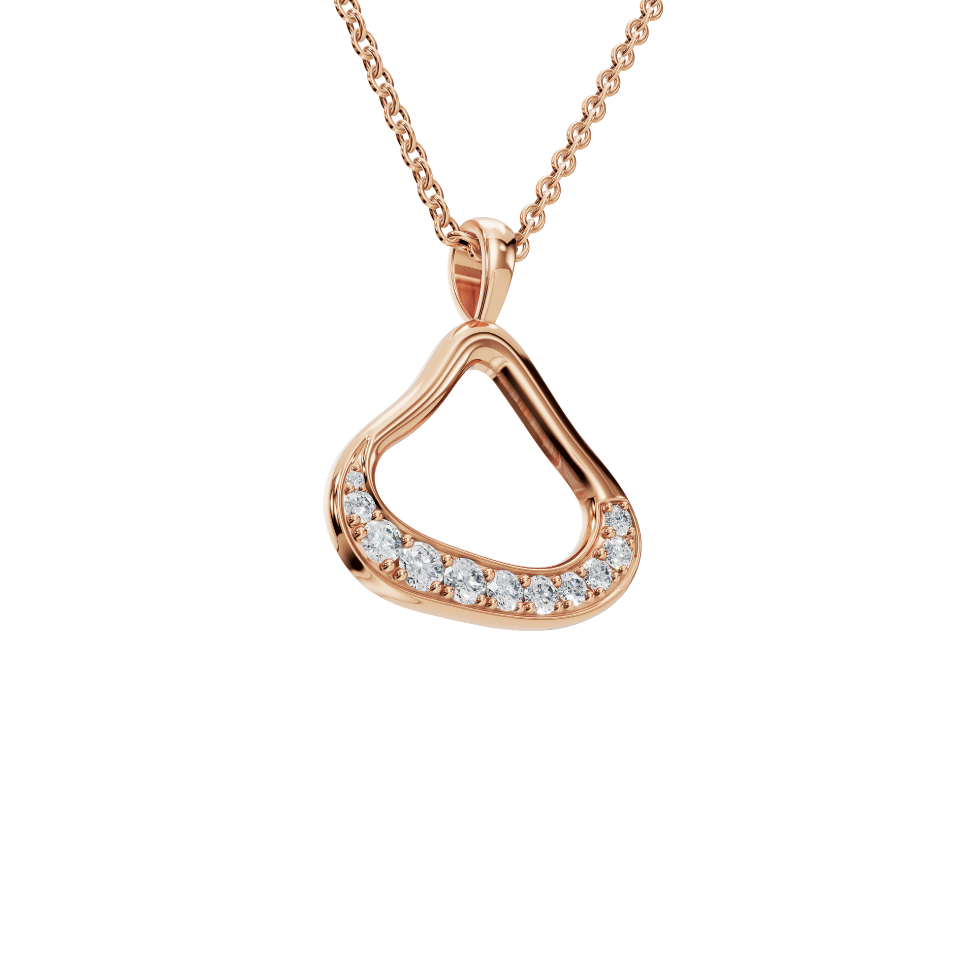 Elegant Wave Diamond Pendant Necklace – Lab Grown Fine Jewelry for Holiday