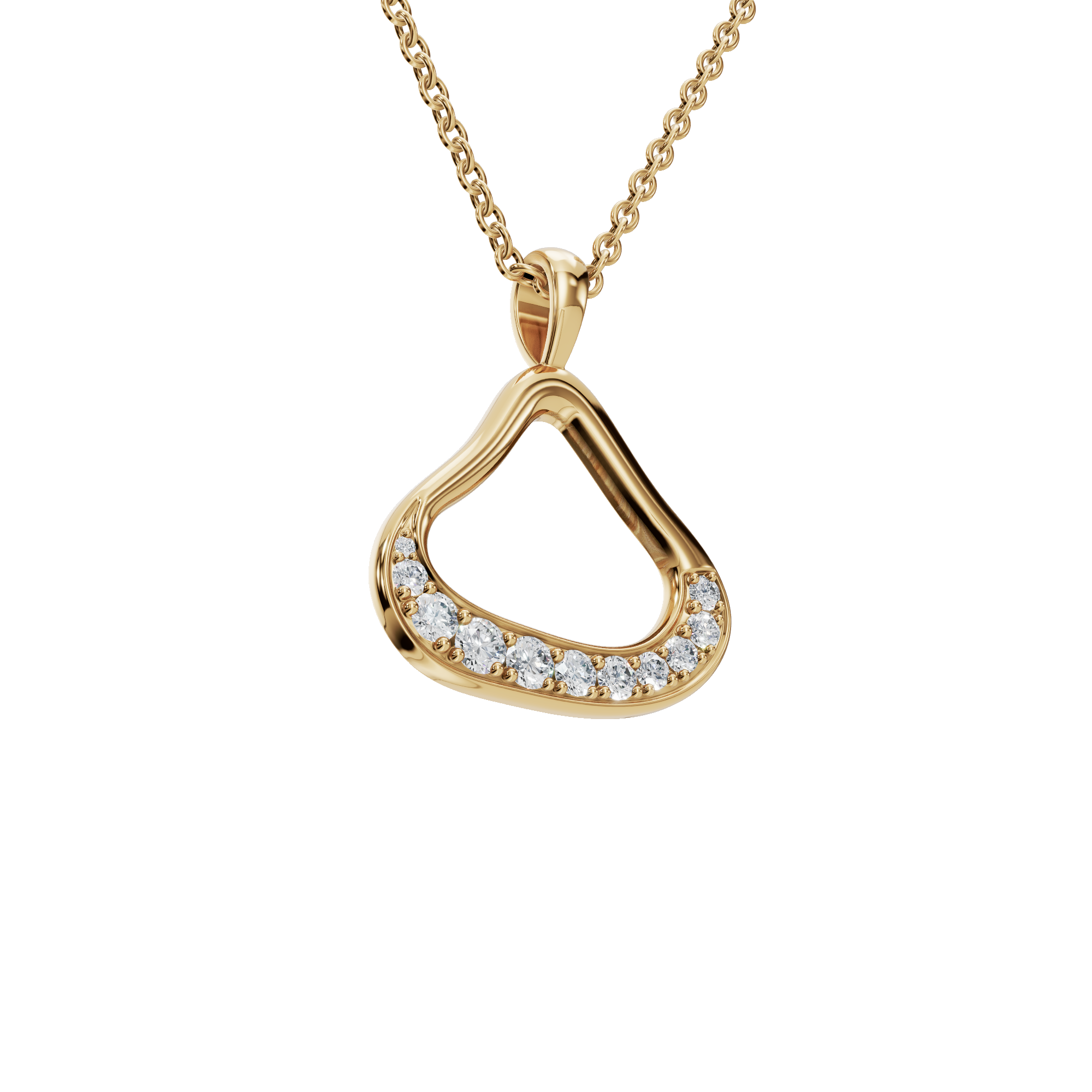 Elegant Wave Diamond Pendant Necklace – Lab Grown Fine Jewelry for Holiday