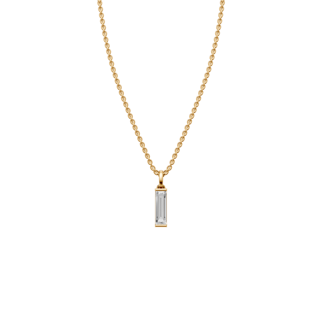 1 carat Lab Grown Baguette Diamond Pendant