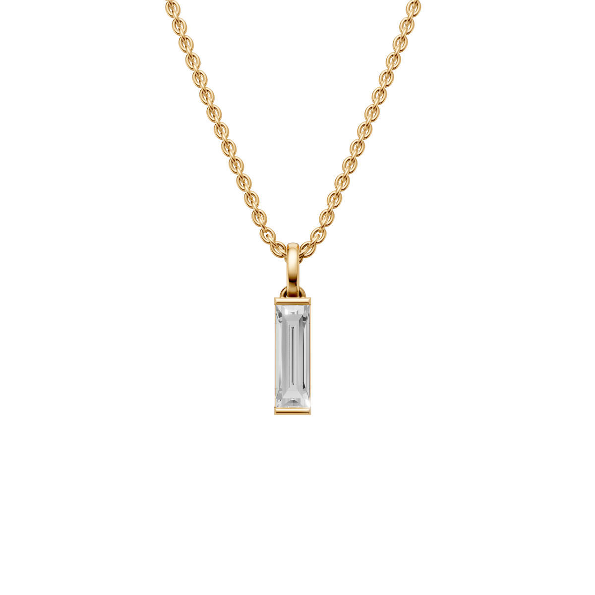 1 carat Lab Grown Baguette Diamond Pendant