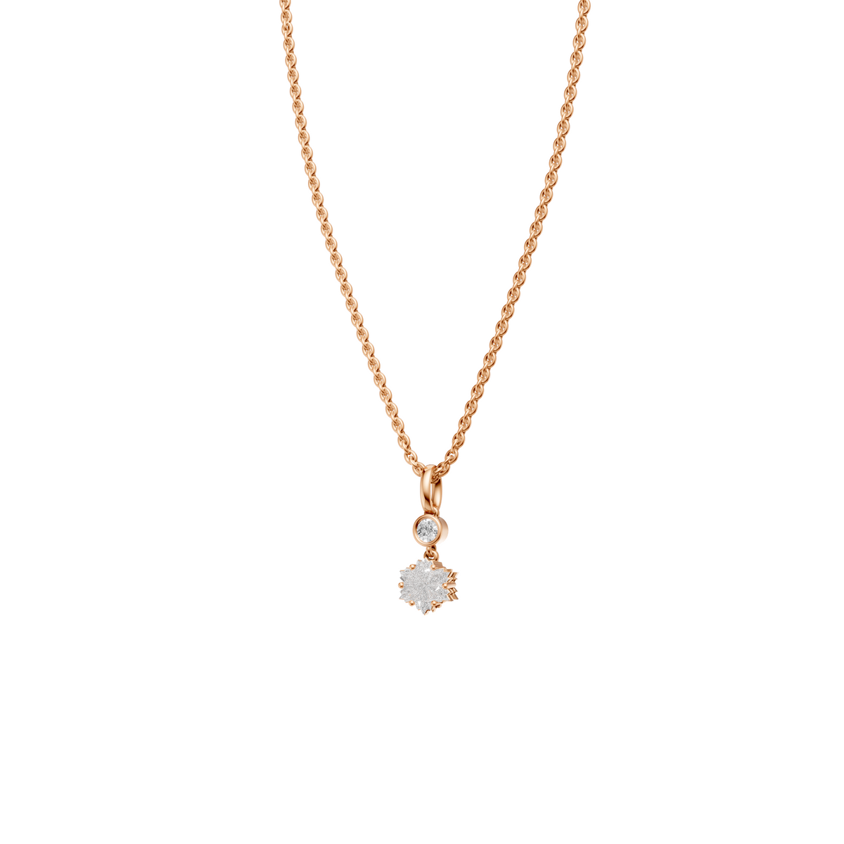 Lab Diamond Starburst Necklace Floral Pendant