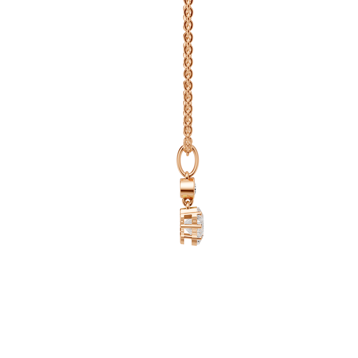 Lab Diamond Starburst Necklace Floral Pendant