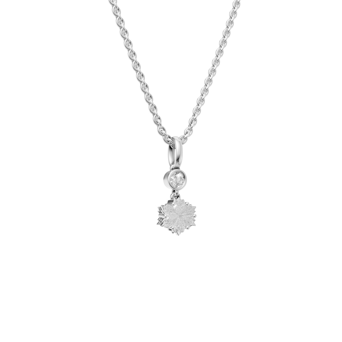 Lab Diamond Starburst Necklace Floral Pendant