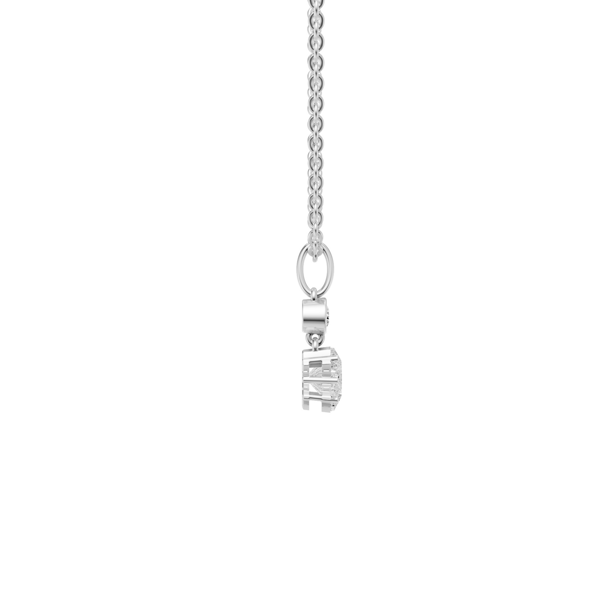 Lab Diamond Starburst Necklace Floral Pendant