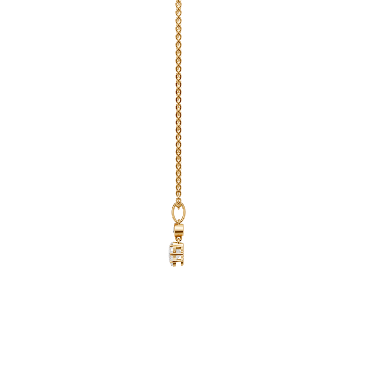 Lab Diamond Starburst Necklace Floral Pendant