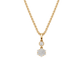 Lab Diamond Starburst Necklace Floral Pendant