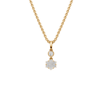 Lab Diamond Starburst Necklace Floral Pendant