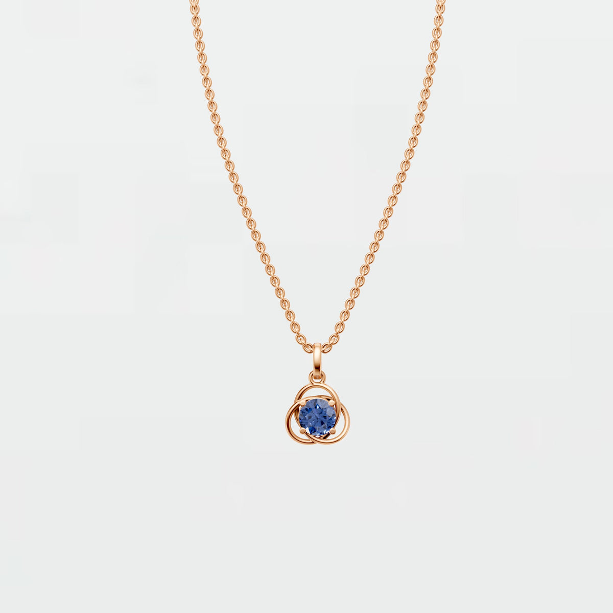 Blue Lab Diamond Necklace Round Colored Diamond Pendant