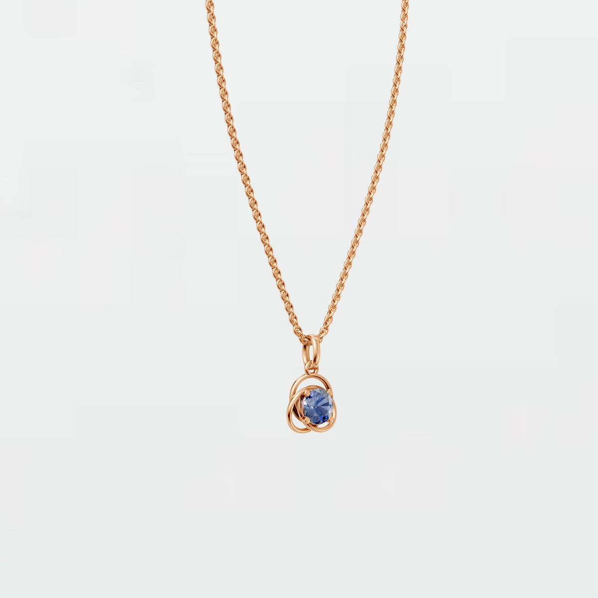 Blue Lab Diamond Necklace Round Colored Diamond Pendant