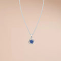 Blue Lab Diamond Necklace Round Colored Diamond Pendant