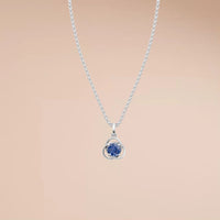 Blue Lab Diamond Necklace Round Colored Diamond Pendant