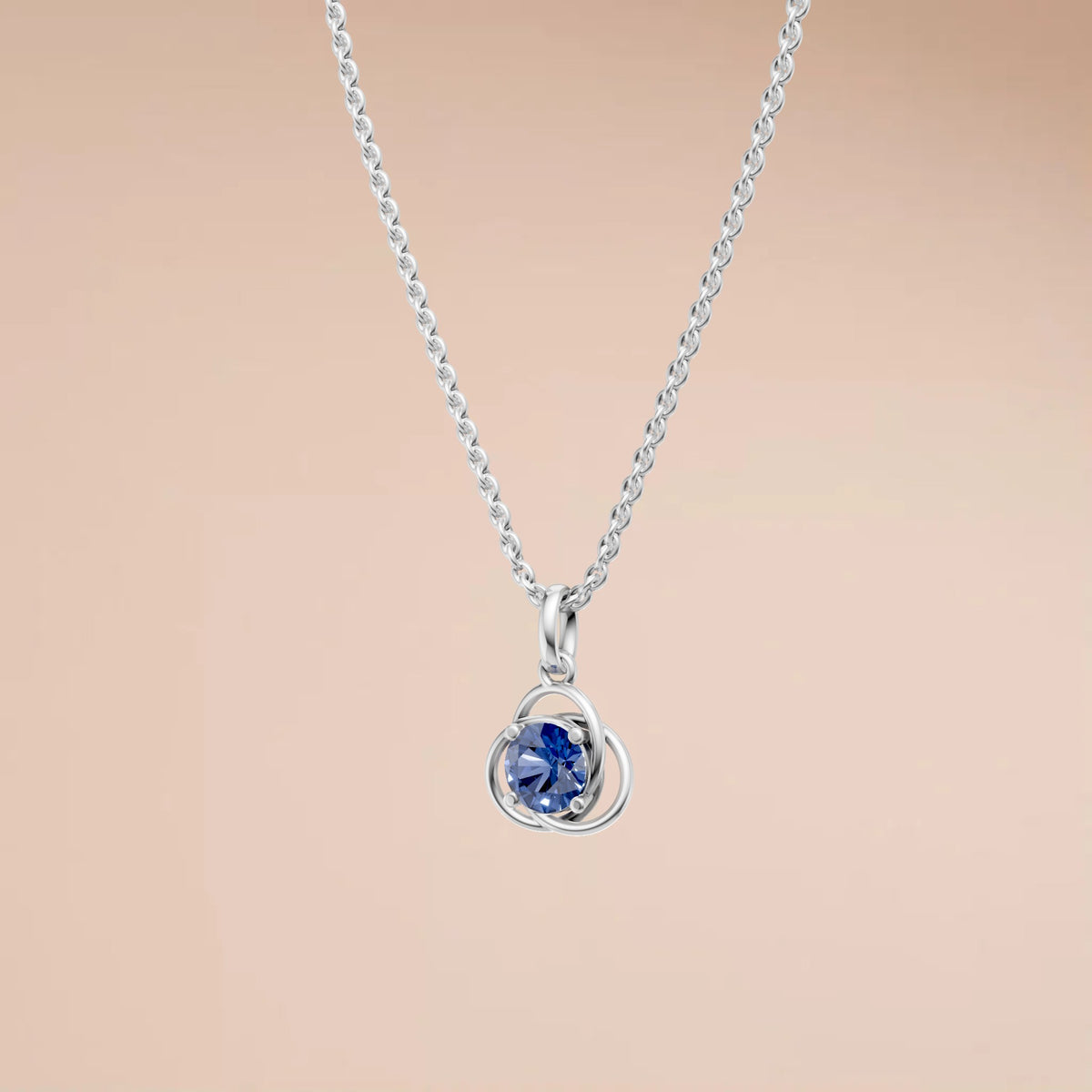 Blue Lab Diamond Necklace Round Colored Diamond Pendant