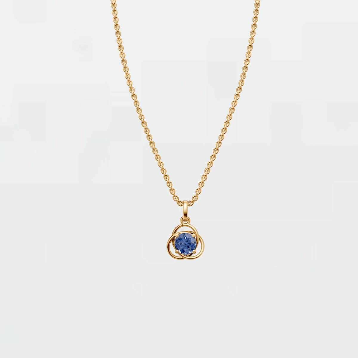 Blue Lab Diamond Necklace Round Colored Diamond Pendant