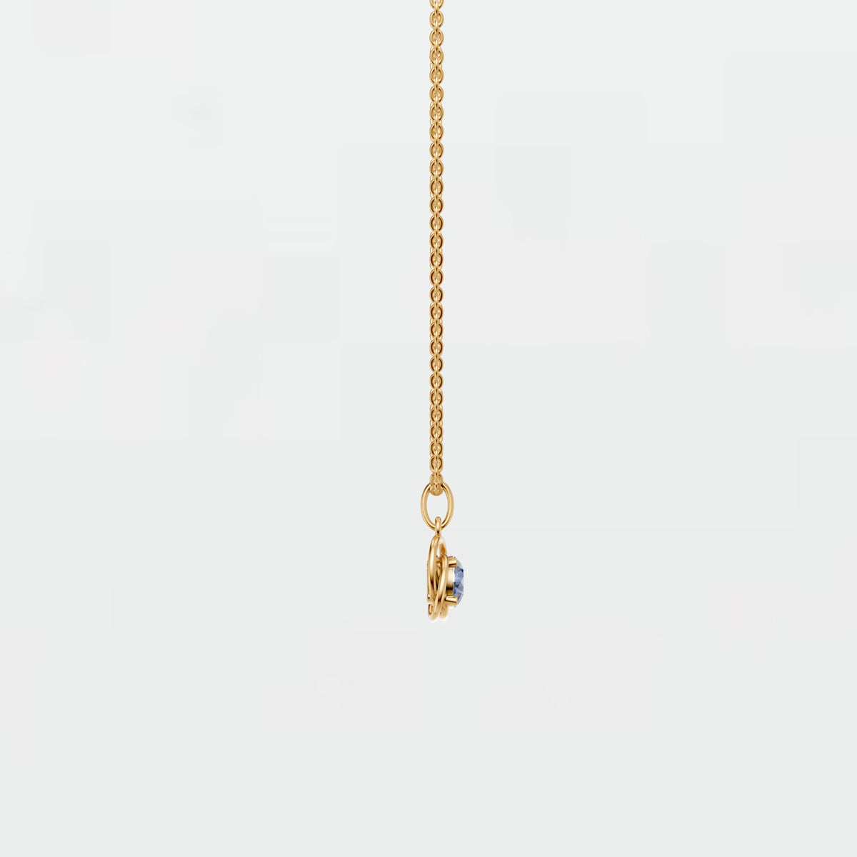 Blue Lab Diamond Necklace Round Colored Diamond Pendant