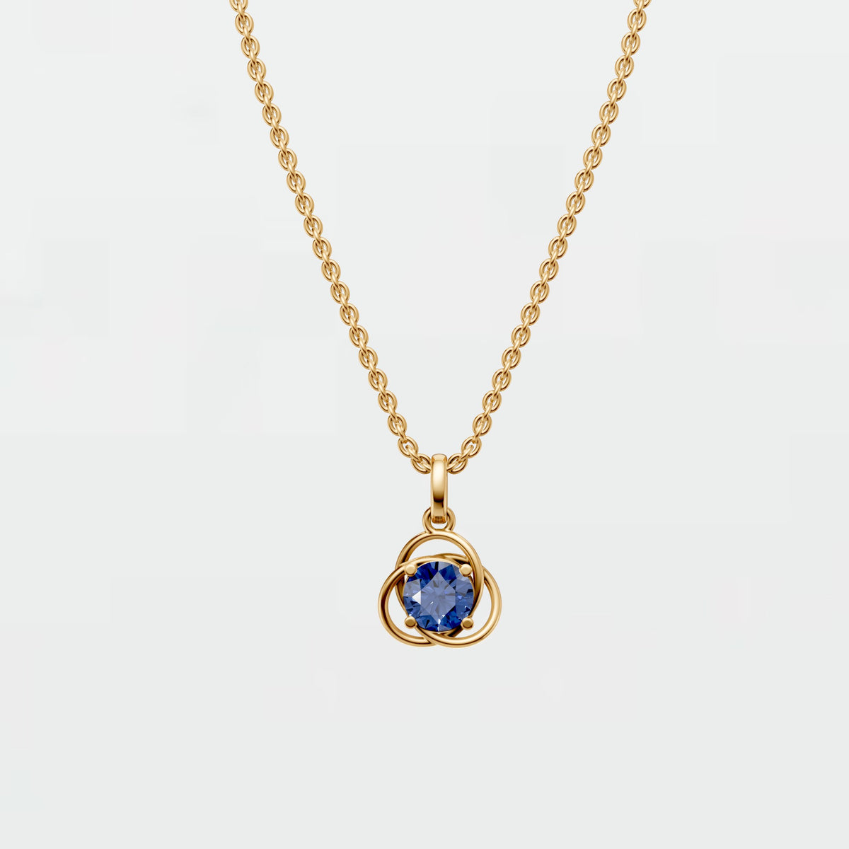 Blue Lab Diamond Necklace Round Colored Diamond Pendant