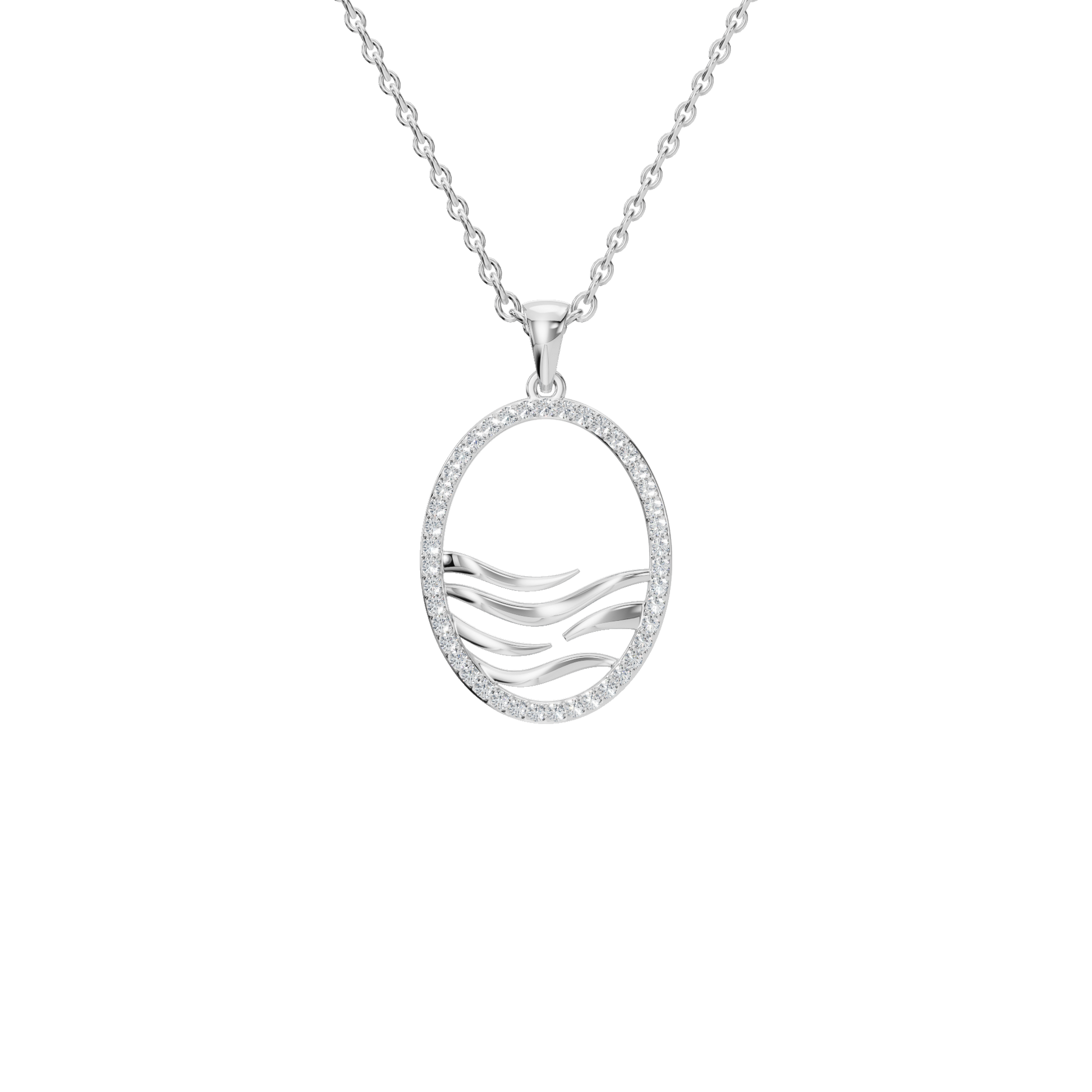 Grand Luxe Diamond Oval Pendant – Fine Holiday Necklace Gift for Her
