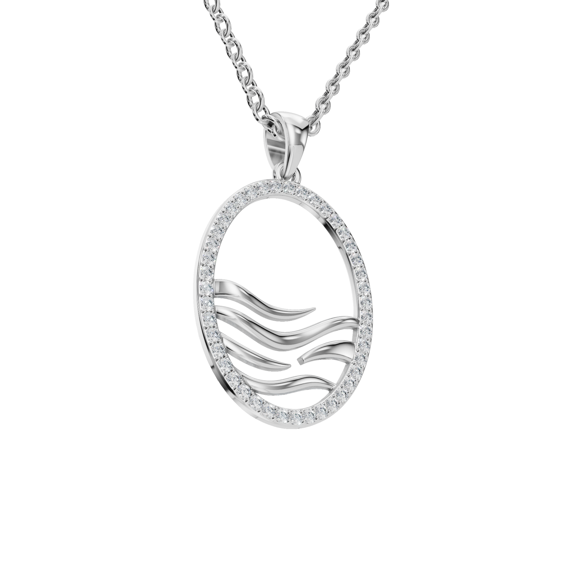 Grand Luxe Diamond Oval Pendant – Fine Holiday Necklace Gift for Her