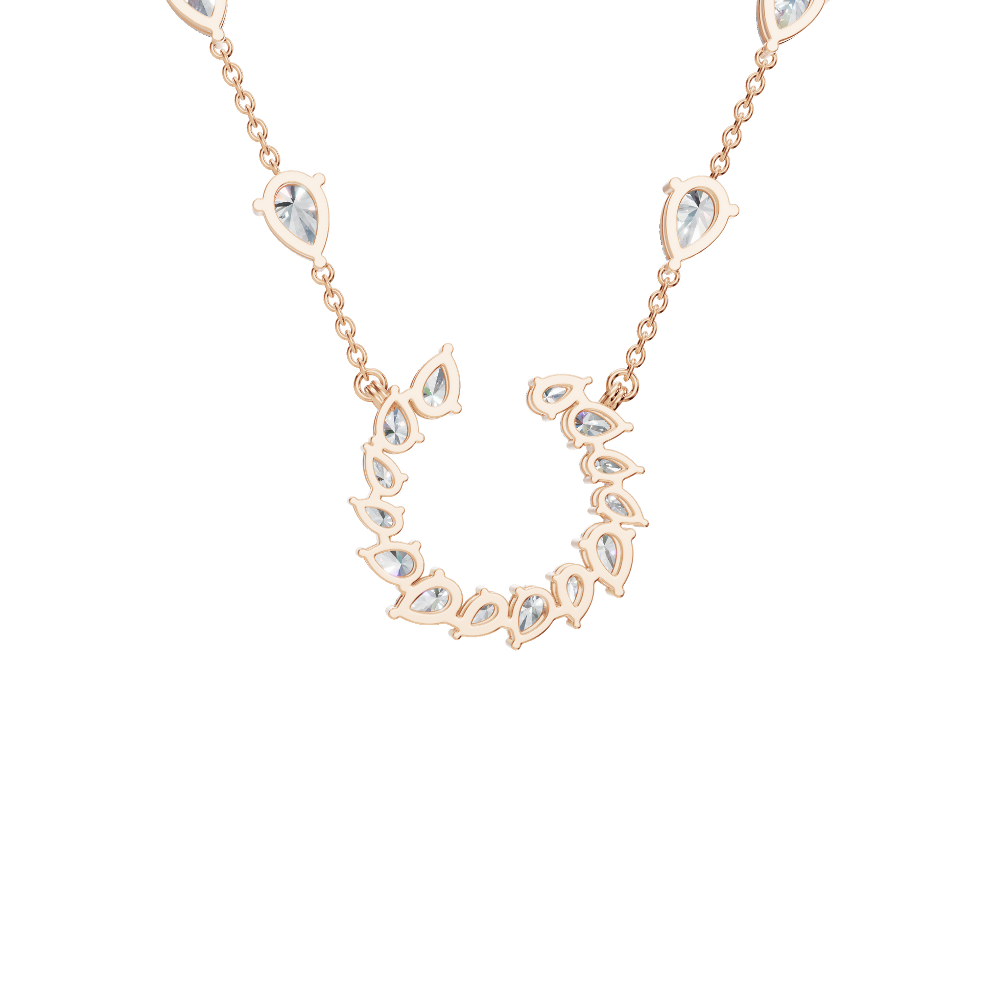 Pear-Cut Lab Grown Diamond Crescent Necklace