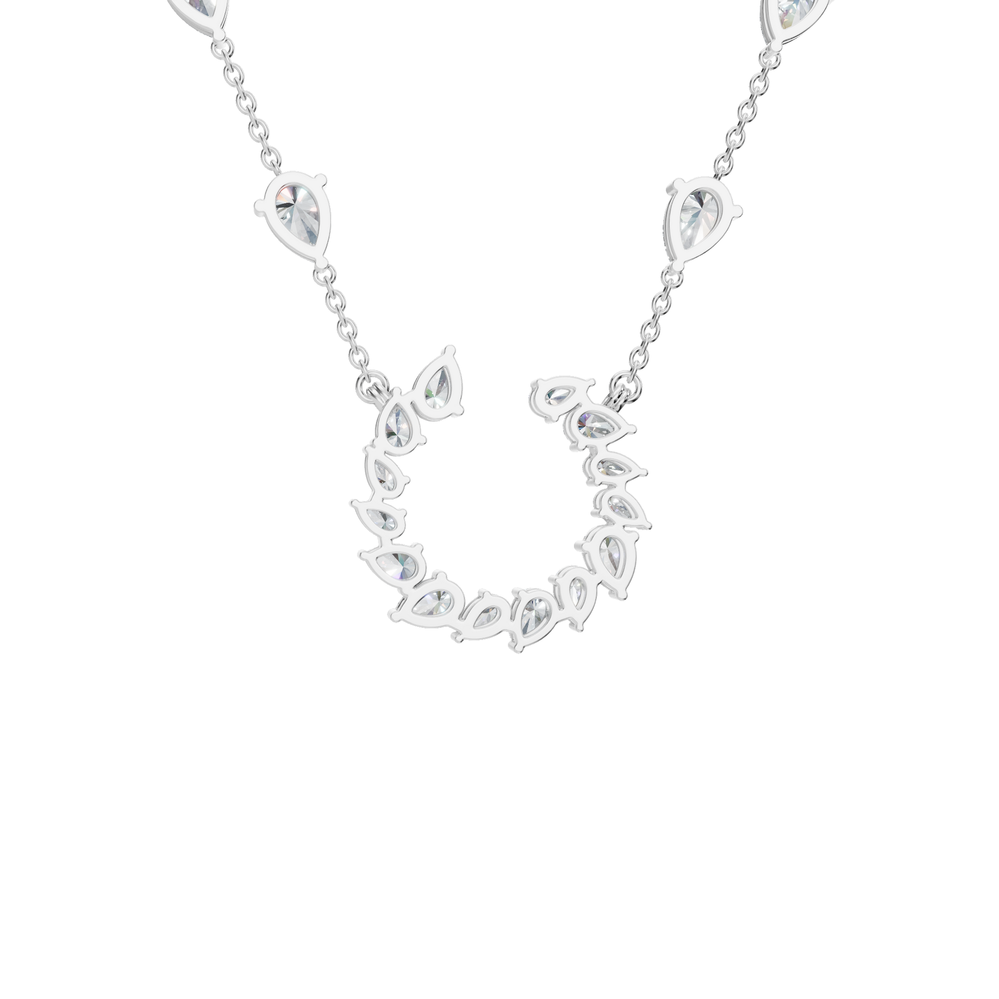 Pear-Cut Lab Grown Diamond Crescent Necklace
