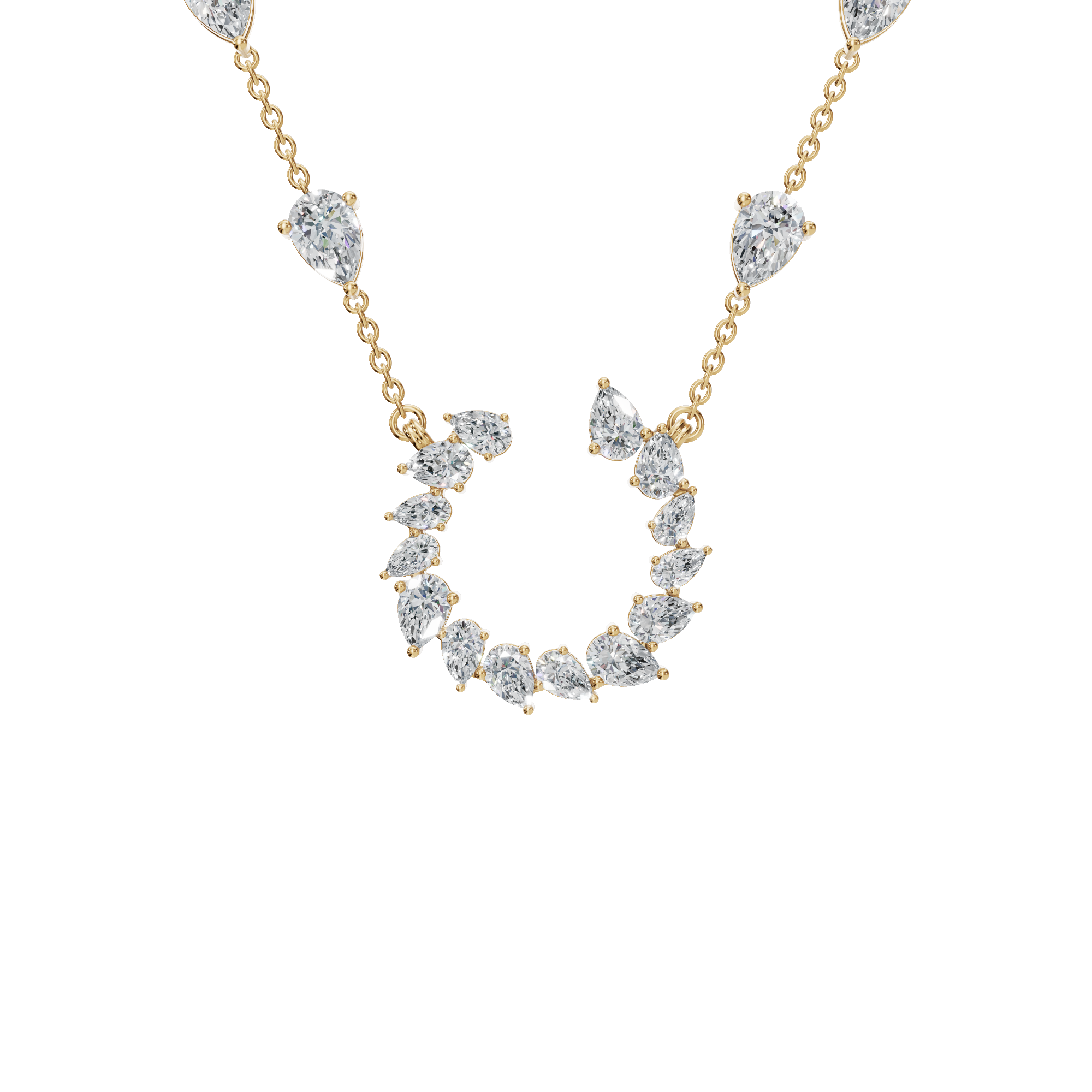 Pear-Cut Lab Grown Diamond Crescent Necklace