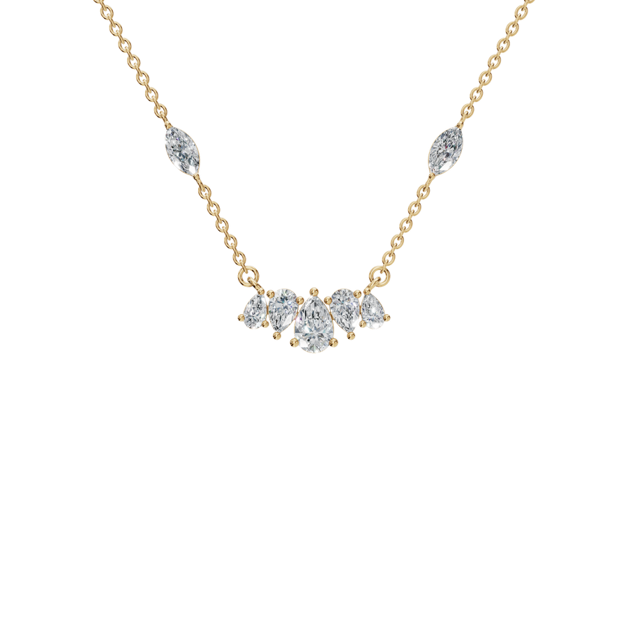 Lunara pear & Marquise Lab Grown Diamond Station Necklace In 2.00 CTW