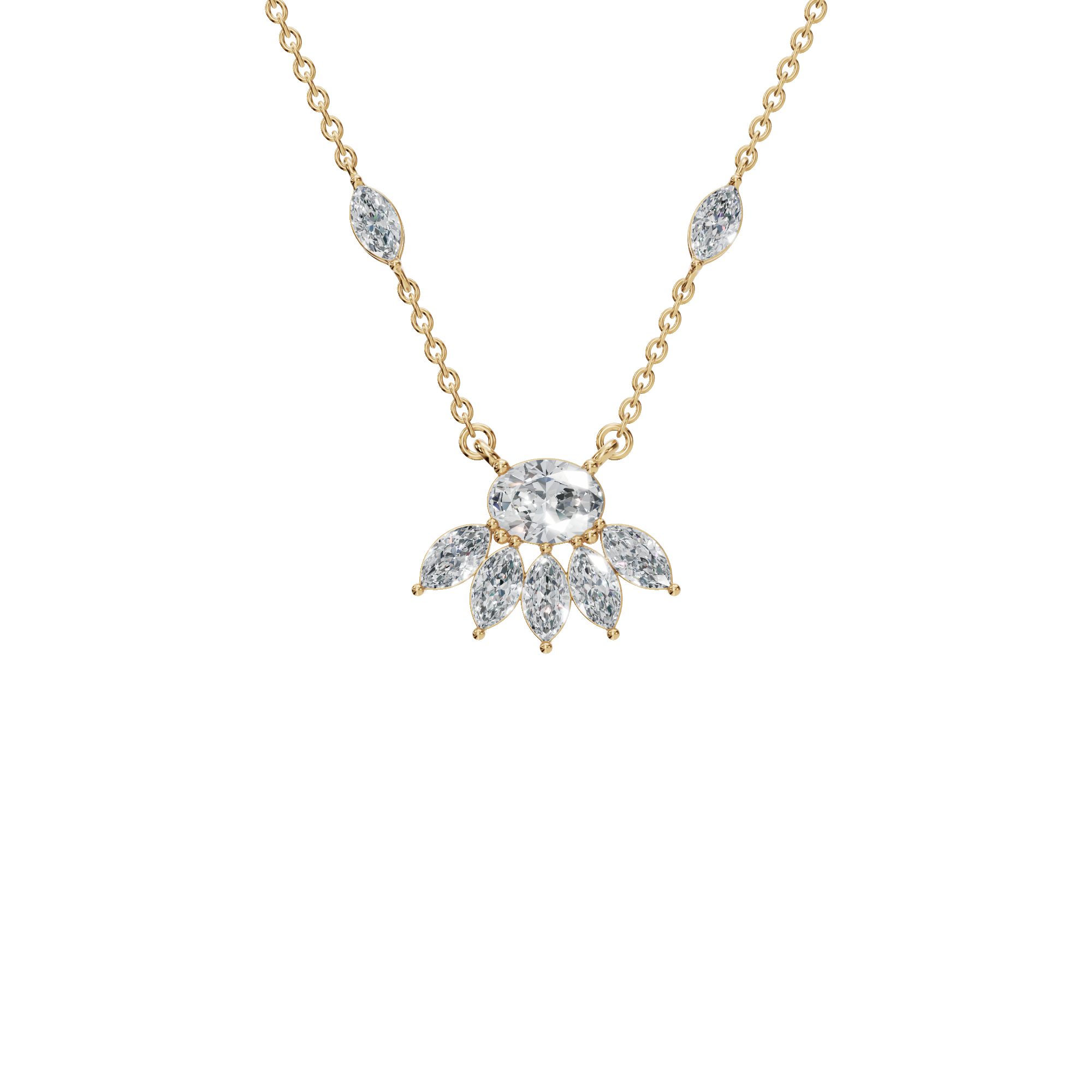 Vacation-Ready Diamond Gold Necklace – Lightweight Luxury Jewelry for Women