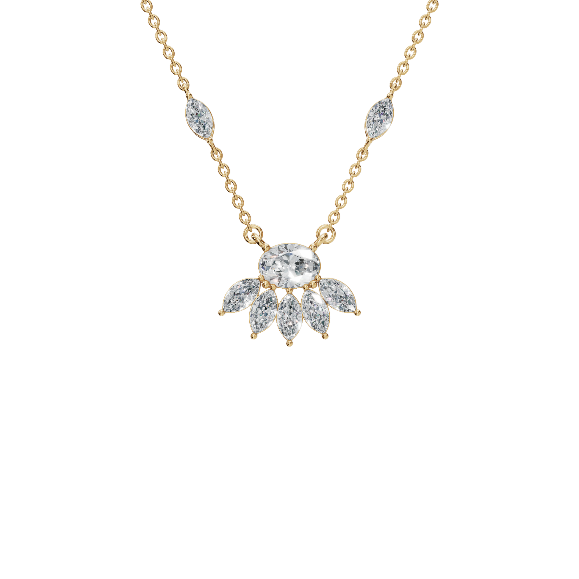 Vacation-Ready Diamond Gold Necklace – Lightweight Luxury Jewelry for Women