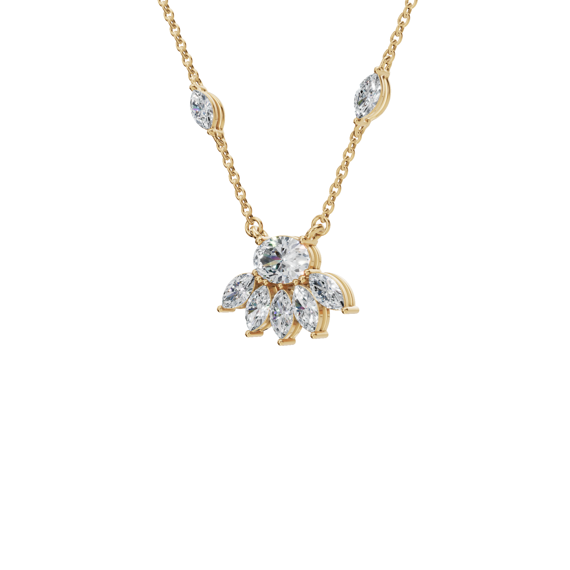 Vacation-Ready Diamond Gold Necklace – Lightweight Luxury Jewelry for Women