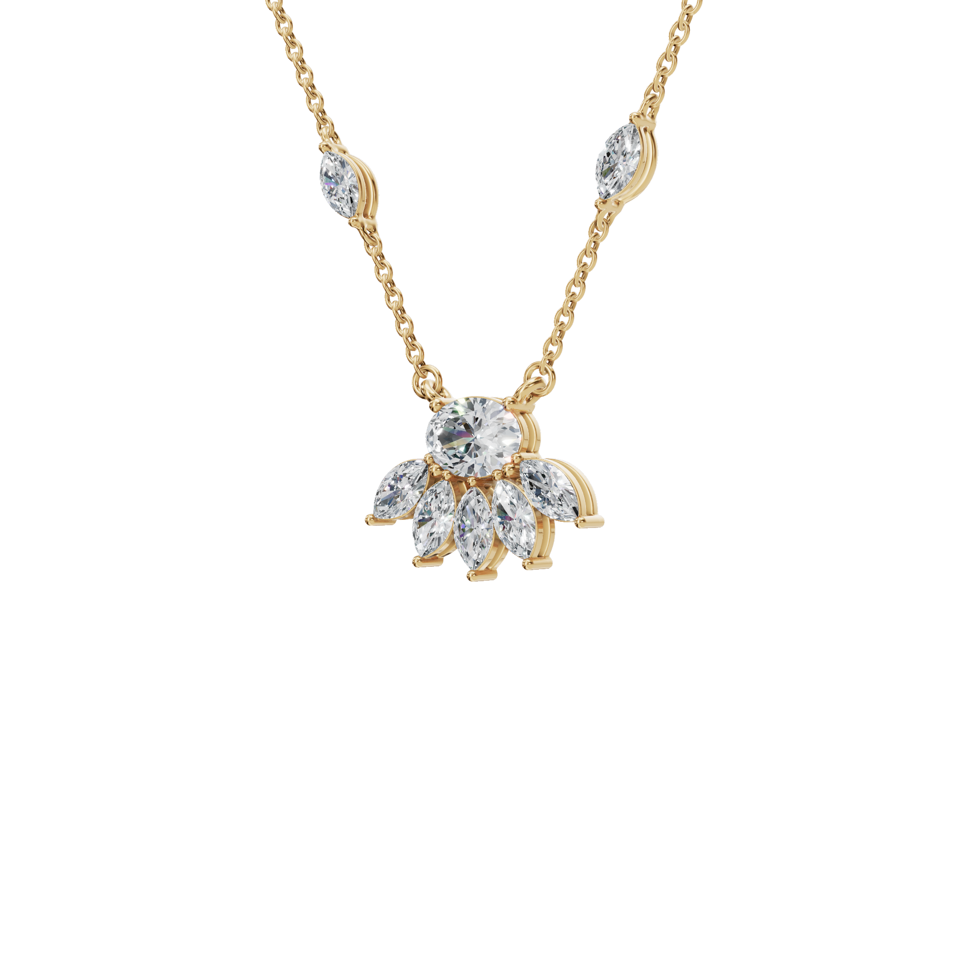 Vacation-Ready Diamond Gold Necklace – Lightweight Luxury Jewelry for Women