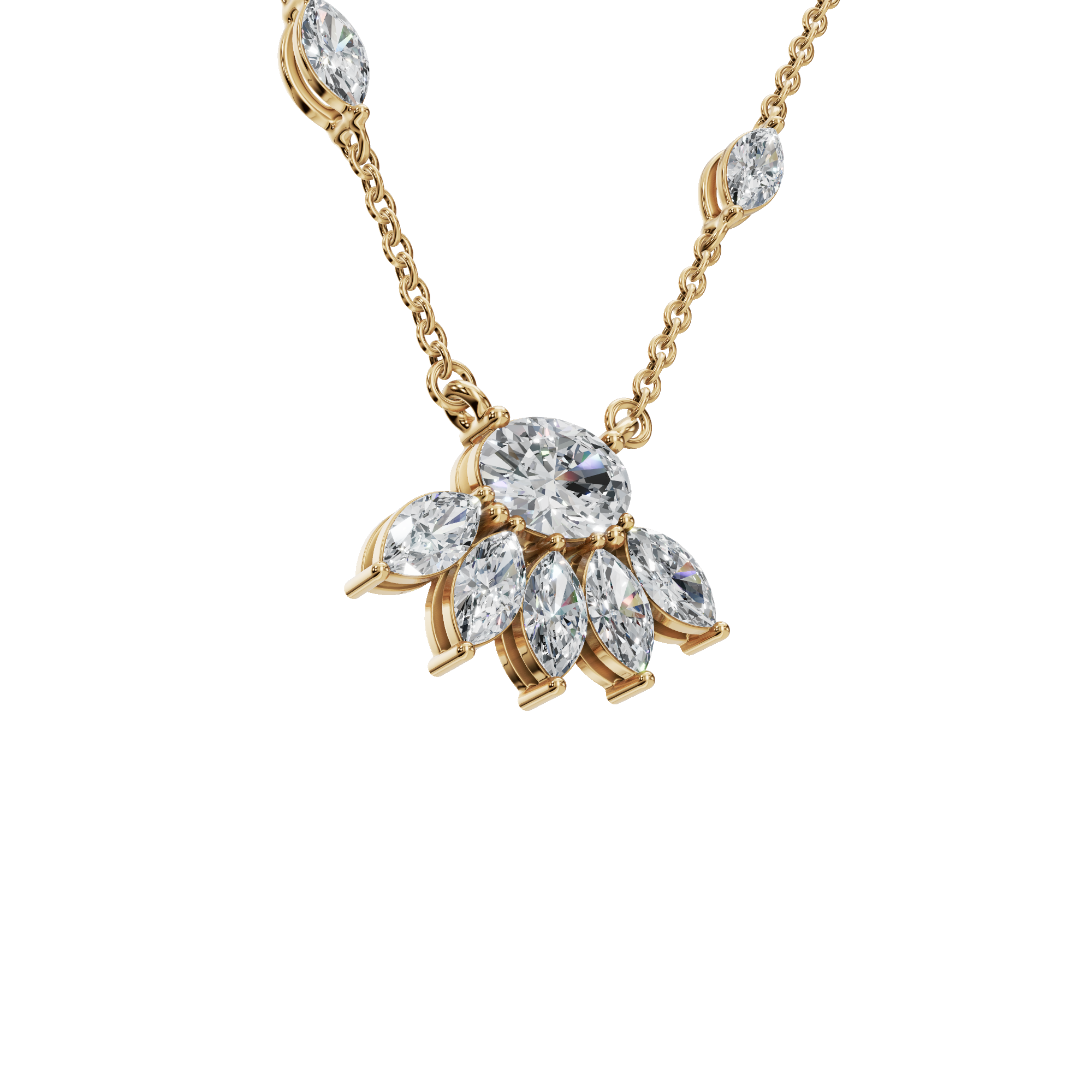 Vacation-Ready Diamond Gold Necklace – Lightweight Luxury Jewelry for Women