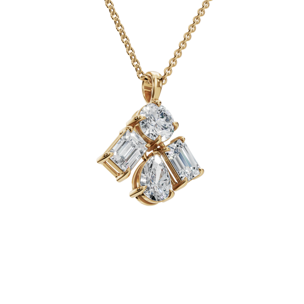 2.56 CTW Lab Grown Diamond Geometric Diamond Pendant Necklace