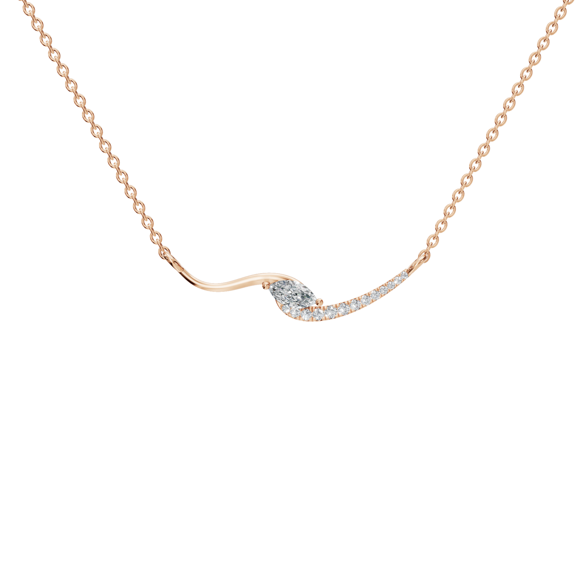 Eternal Glow Curve Lab Grown Diamond Necklace – Precious Minimal Festival Jewelry