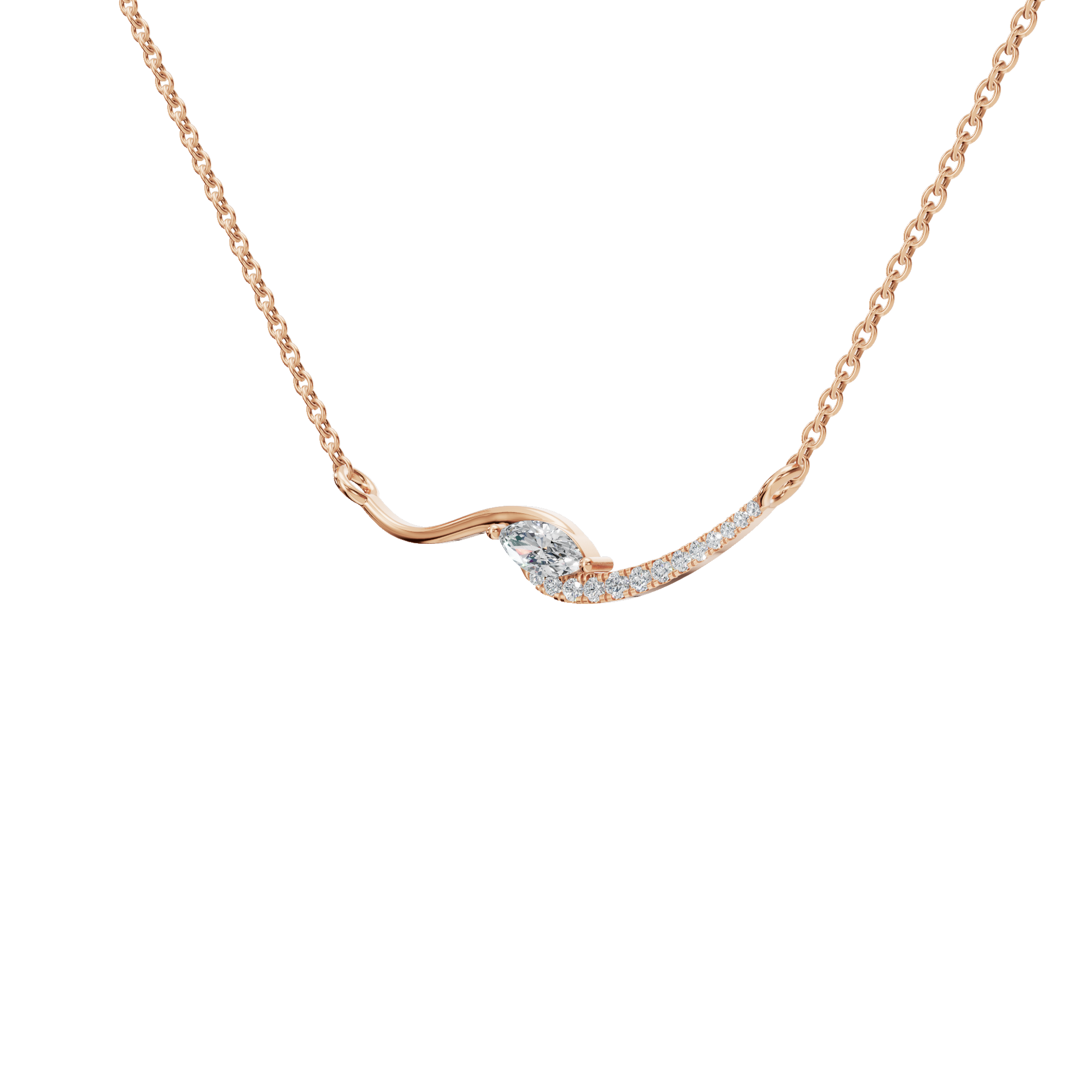 Eternal Glow Curve Lab Grown Diamond Necklace – Precious Minimal Festival Jewelry