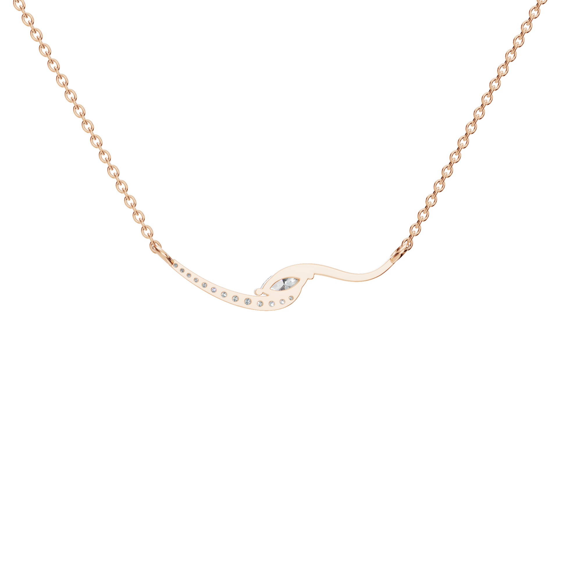 Eternal Glow Curve Lab Grown Diamond Necklace – Precious Minimal Festival Jewelry