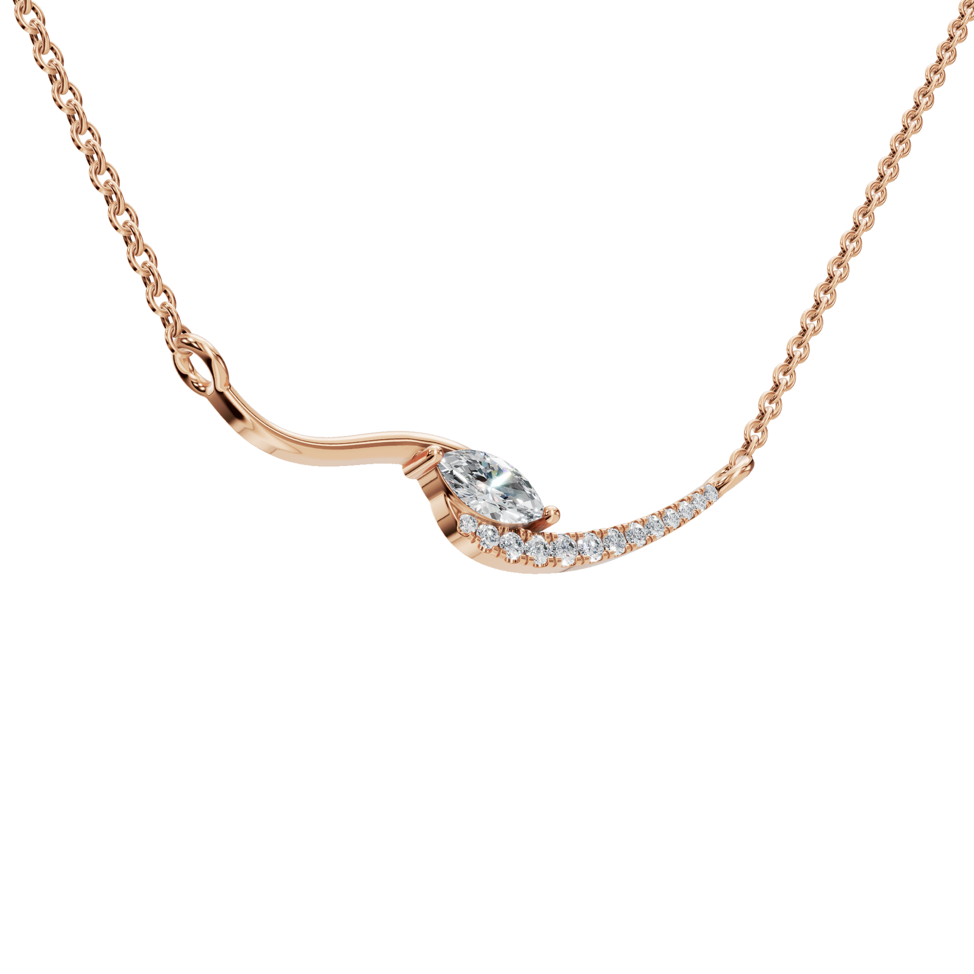 Eternal Glow Curve Lab Grown Diamond Necklace – Precious Minimal Festival Jewelry