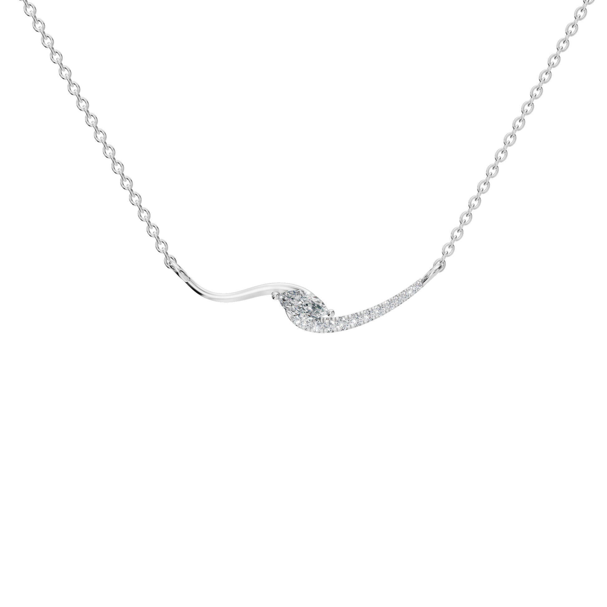 Eternal Glow Curve Lab Grown Diamond Necklace – Precious Minimal Festival Jewelry